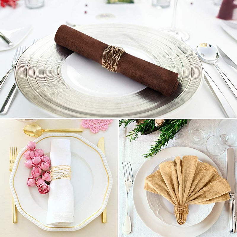 Accmor Napkin Rings, Metal Gold Round Napkin Rings Buckles for Table Decorations, Wedding, Dinner, Party, Set of 6 - Image 4